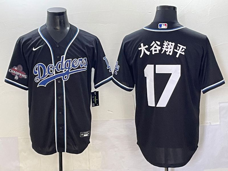 Men 2025 Los Angeles Dodgers #17 Ohtani Black Three generations Fashion Nike MLB Jersey style 70414->los angeles dodgers->MLB Jersey